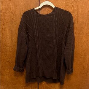BDG Dark Brown Cable Knit Sweater